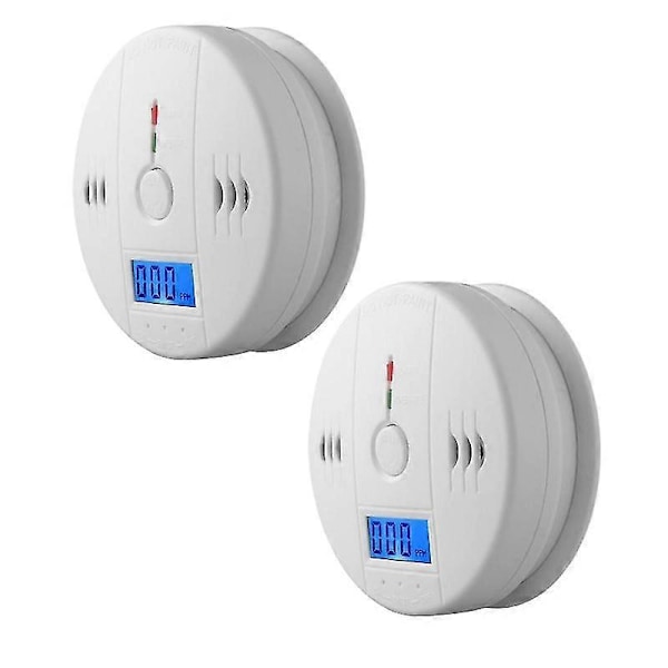 2 stk. Digital Kulilte (CO) Detektor Advarselsalarm Sensor Batteridrevet -GSL