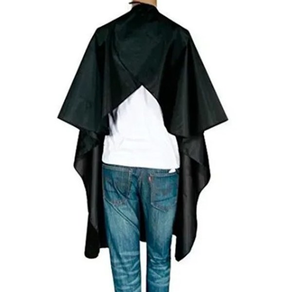 Hair Cutting Cape Svart Vattentät Andas Justerbar Hårstyling Cape för Frisörsalong