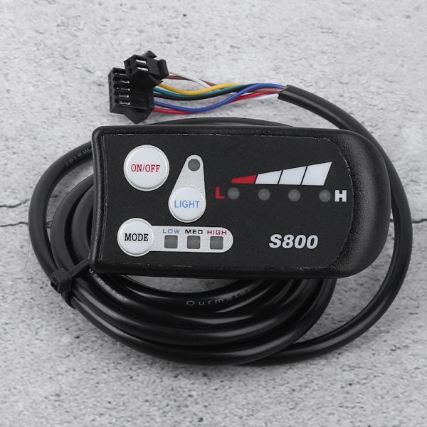 EBicycle Lithium Batteri LED Meter S800 Display Horisontal Sort/Hvid Skærm (36V )