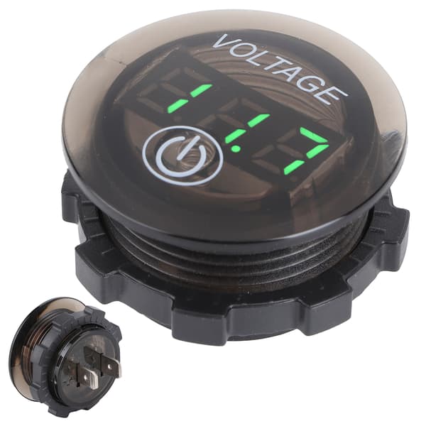 Universal LED DC Digital Voltmeter Spændingsmåler Bilbatterimåler 12‑24V M/ Touch SwitchGrøn