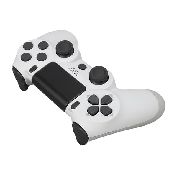 Trådløs spillkontroller Multifunksjonell dobbel vibrasjon Bluetooth Gamepad for PS4 spillkontrollere Hvit