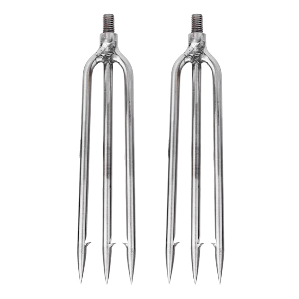 2 pcs Stainless Steel 3 Prongs Harpoon Gig Gaff Hook Barb Fish Spear for Outdoor Fishing Tackle