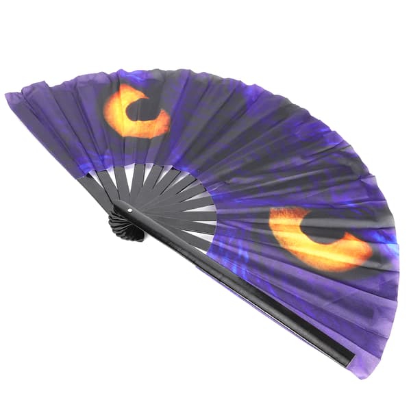 Uggla Öga Kung Fu Solfjäder Bambu Vikbar Handsolfjäder för Halloween Juldekoration Present