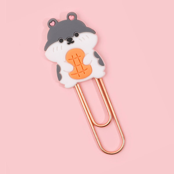 Söt tecknad metall kontorsklämma hamster Hamster