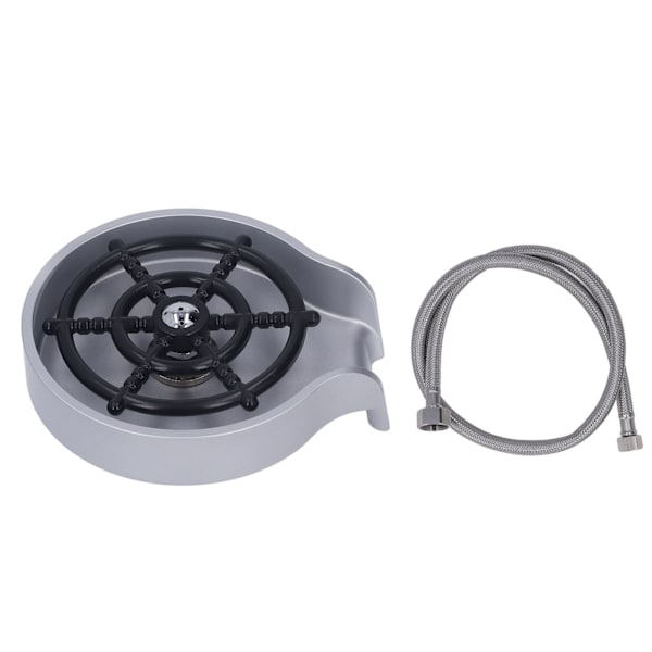 Højtryks Glas Skylning Bar Automatisk Kop Vask Kit med ABS Base 80cm Slange Sølv