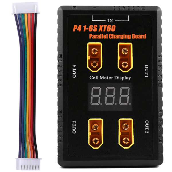 1-6S LiPo-batteri Parallellbalansert ladebrettplate 40A-inngang XT60-plugg