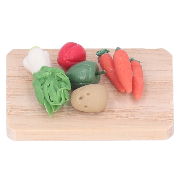 1:12 Scale Dollhouse Cabbage Carrot Potato Model Chopping Board Miniature Clay Vegetables Decoration