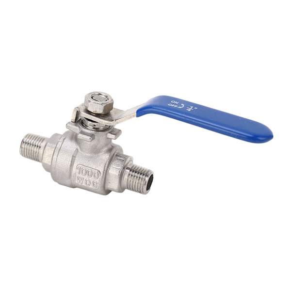 Kugleventil 1/4in NPT DN8 udvendigt gevind 2-delt rustfrit stål lige kugleventil fitting-forbindelse