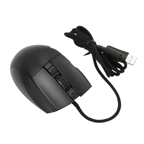 Kablet programmerbar spillmus med 13 RGB-baklys, 7200 DPI, 6 justerbare nivåer, 8D RGB-spillmus, Plug and Play-kontormus