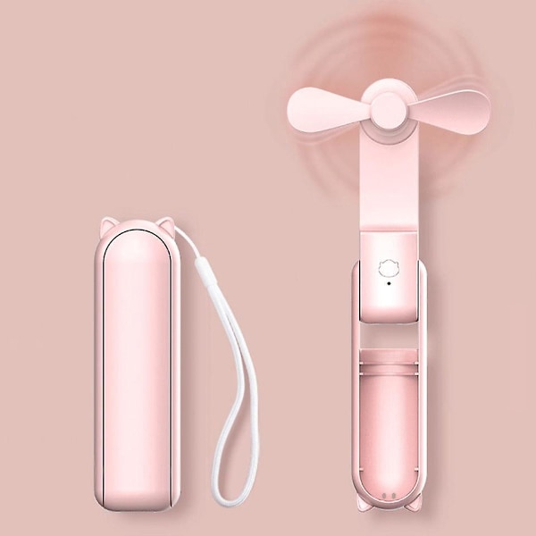 Kannettava 3-in-1 Mini Käsikäyttöinen Tuuletin USB-Lataus Akkutoiminen Taskutuuli USB-Laturilla ja Taskulampulla