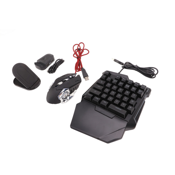 Enhands Gaming Tangentbord Mus Converter Kabelansluten 35 tangenter Bakgrundsbelyst tangentbord 6 tangenter Gaming Mouse Converter Set med fäste