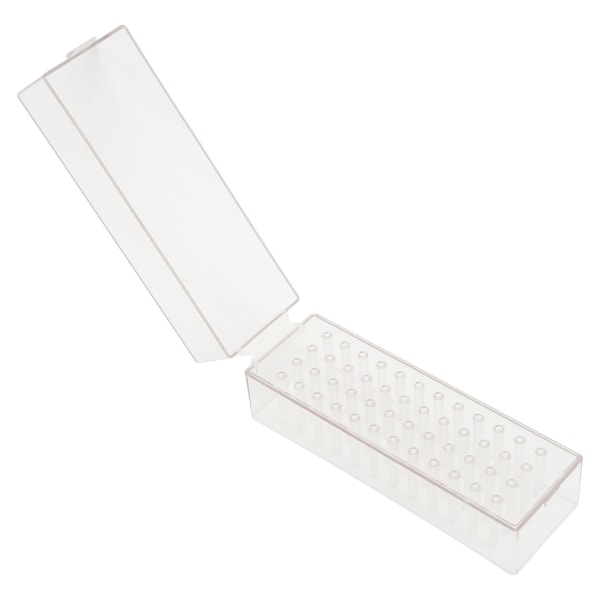 48 Hål Akryl Nagel Dill Bits Hållare Organizer Borr Bits Display Förvaringslåda Transparent spik Bits Container Case