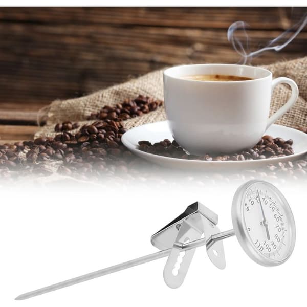 Øjeblikkeligt probetermometer til køkken, mad, kaffe og mælk - rustfrit stål