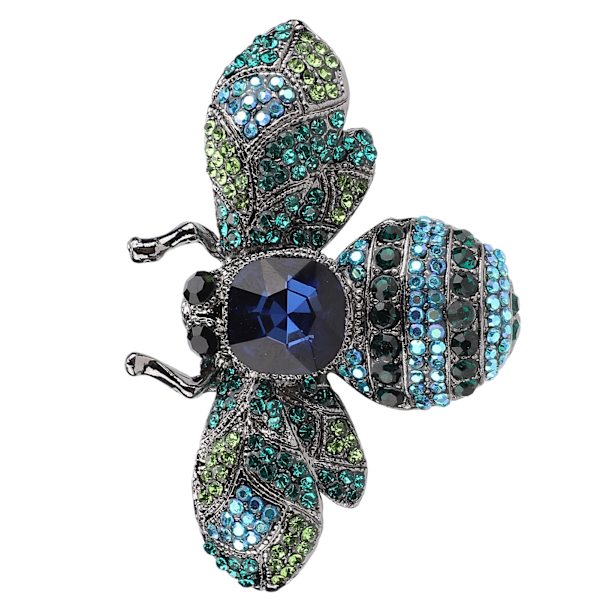 Brosch Smycken Retro Bee Form Legering Attraktiv dekorativ Strass Nål prydnad för kappa Kostym Blå