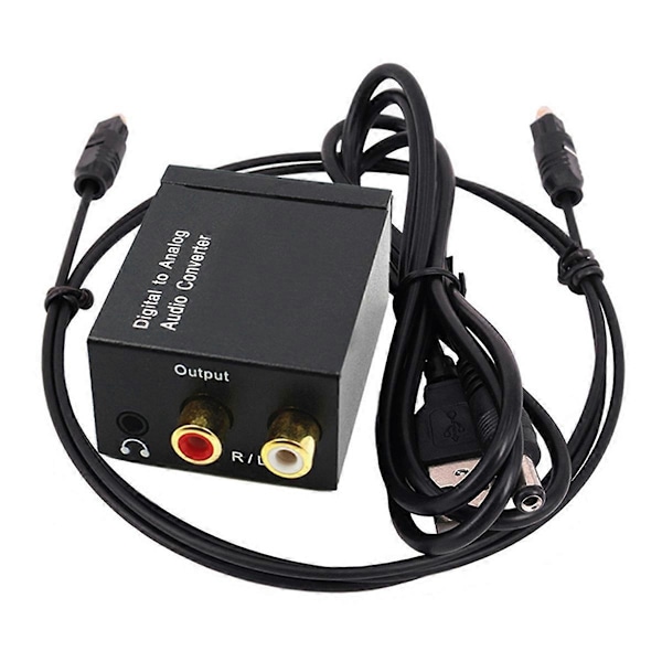 Digital Audio Decoder 3,5 mm Jack Koaksial Optisk Fiber