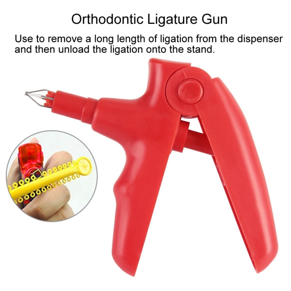 Ortodontisk Ligature Gun Tools Ortodontisk Ligation Dental Instrument Red