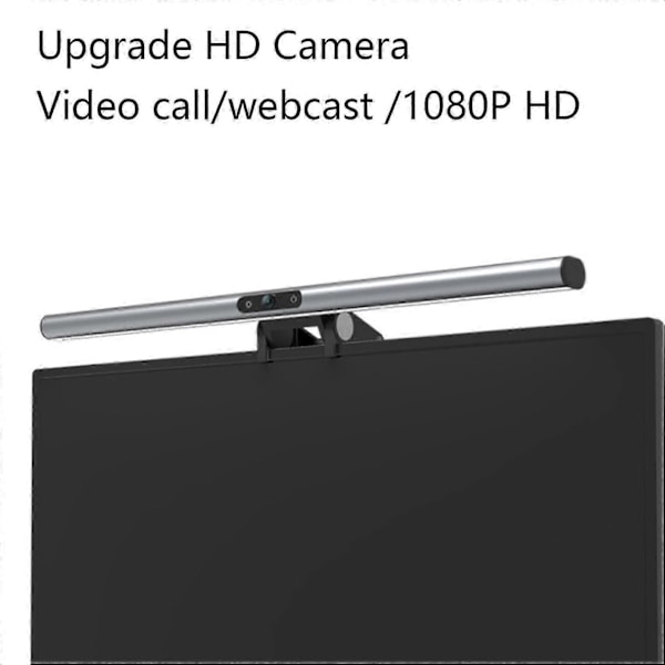1080P HD Webkamera Kontakt med Mikrofon Justerbar 3 Fargetemperatur Øyebeskyttelse Lysskjerm