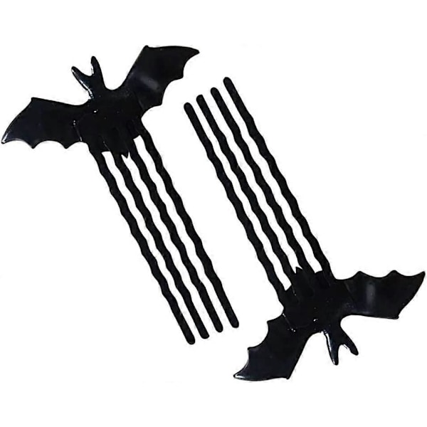 2 stk. Halloween Hårkammer, Halloween Flaggermus Sidekam Flaggermus Hårnåler Hårtilbehør for Jenter Kvinner