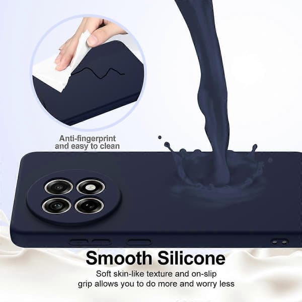 Compatible with OnePlus Ace 5 5G / OnePlus Ace 5 Pro 5G / OnePlus 13R 5G Case Compatible with MagSafe Anti-Drop Liquid Silicone Pho DarkBlue