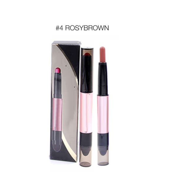 Dobbelthodet matt lipgloss leppestift langvarig vanntett 4#