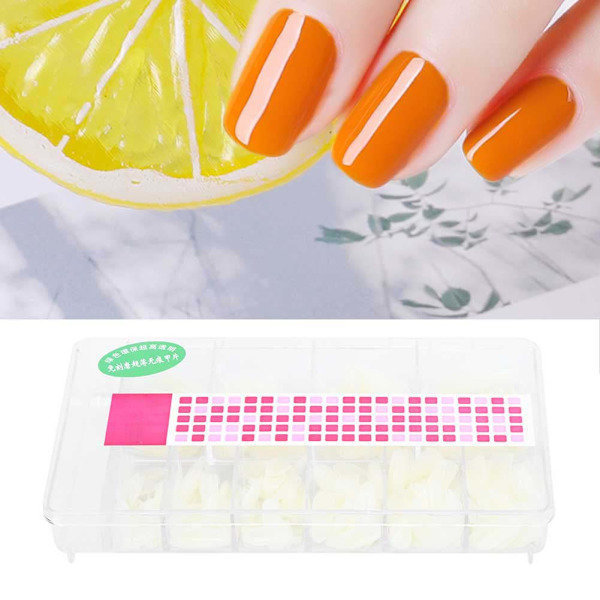 500 stk Profesjonell DIY Akryl UV Gel Fake Nail Art Tips Tool med Box500 stk Naturlig farge