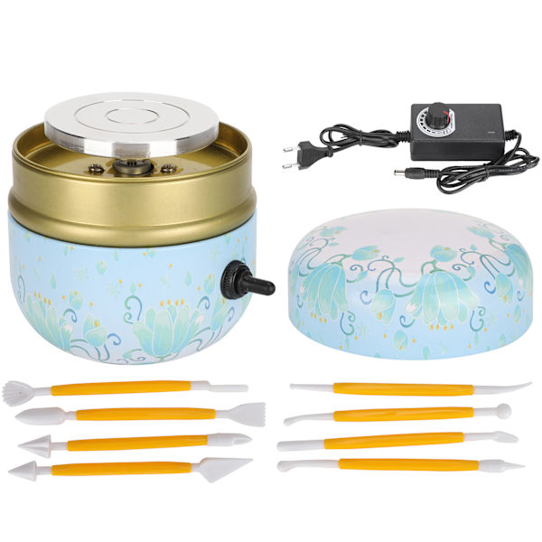 Elektrisk keramikmaskin Mini DIY Handgjord Keramik Lera Barnhantverksutrustning 100240V (EU-kontakt)