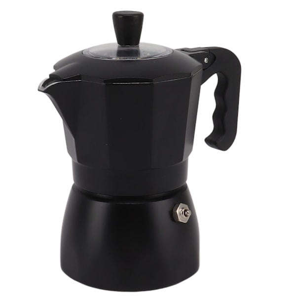 Moka-kahvinkeitin, italialainen, helppokäyttöinen, alumiininen, musta