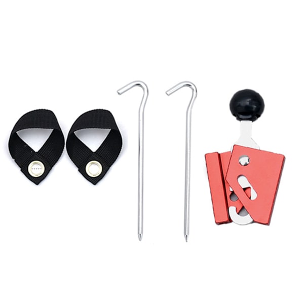 Tältstödhylsa Set Justerbar Singel Aluminiumlegering Utomhus Camping Tillbehör 6mm Röd