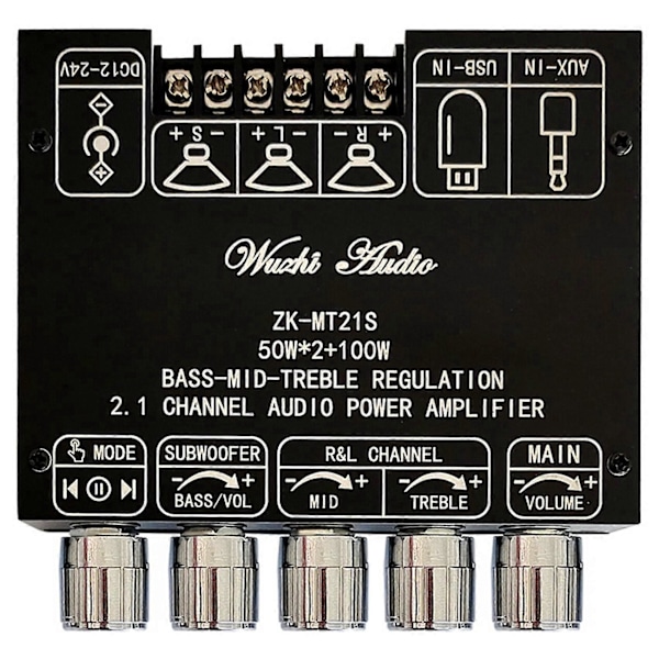 -MT21S 2x50W+100W 2.1 Kanals Digital Effektforstærkerkort