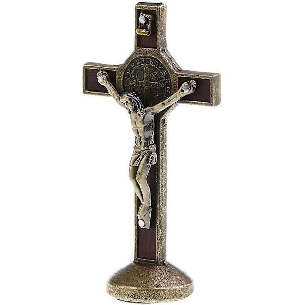Pronssinen krusifiksipatsas Jeesus Kristus ristillä autoon, kotiin, kappeliin