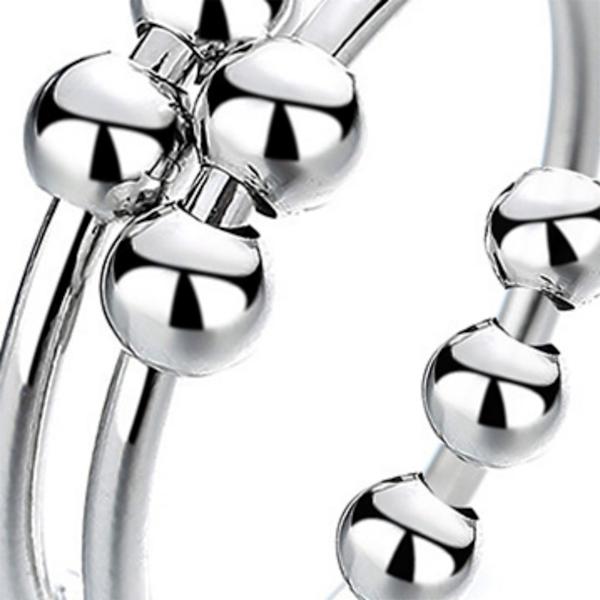 Fidget Ring Åpen Design Justerbar Fingerringtilbehør i Rustfritt Stål for Menn Kvinner