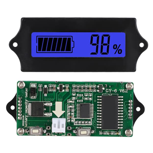 12-84V GY-6G Batteri Strøm LCD Display Spændingsmåler Voltmeter med Lys Alarm (Blåt Lys)