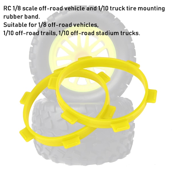 Renkaan asennus kumihihna työkalu tarvikkeet RC 1/8 Off Road ajoneuvoille 1/10 lyhyen matkan kuorma-autoille (keltainen)