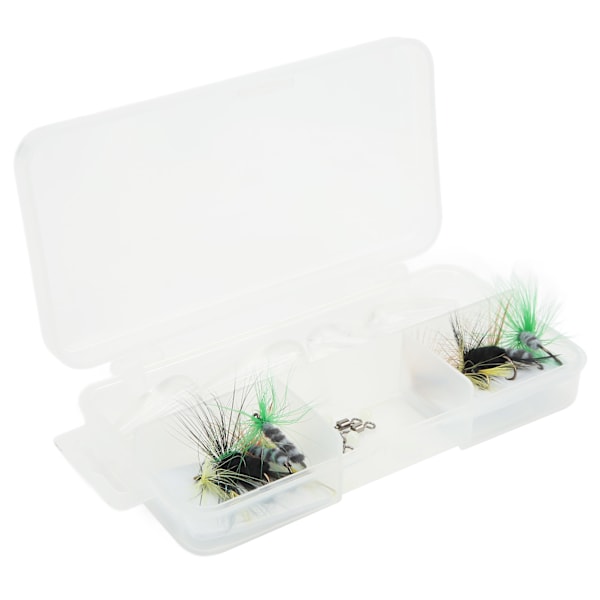 Fluefiske Fluer Kit Fluefiske Agnsats med Kasterkrok Svivel Plastperler Oppbevaringsboks