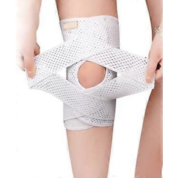 Knæbandage Knæstøtte med Sidestabilisatorer til Meniskskade Knæsmerter Gigt Skader Genoptræning, Justerbar Åndbar ZD HU 1 STK-XL