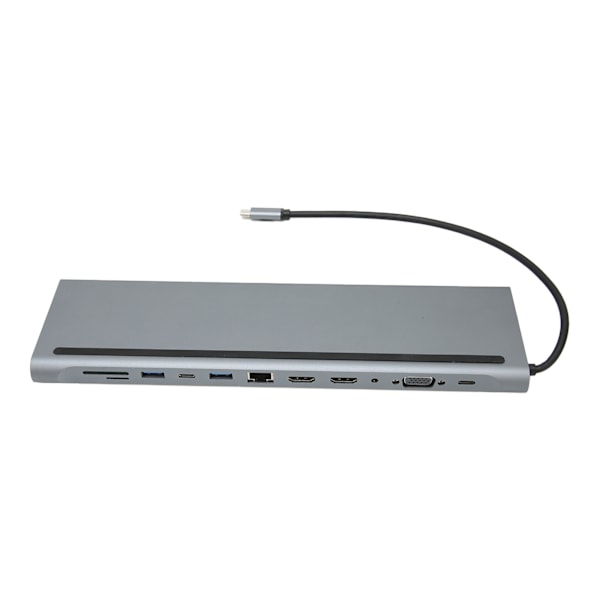 USB C Hub 12 i 1 Fullfunksjons dokkingstasjon for bærbar PC USB C til Ethernet Multiport Hub