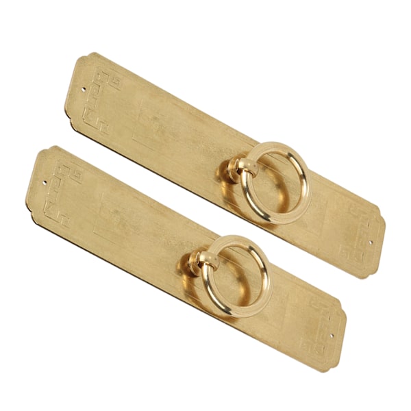 2 sett antikke håndtak 16 cm lange Ming Qing-dynastiet antikke retro messing enkelt hull skapdør vindushåndtak
