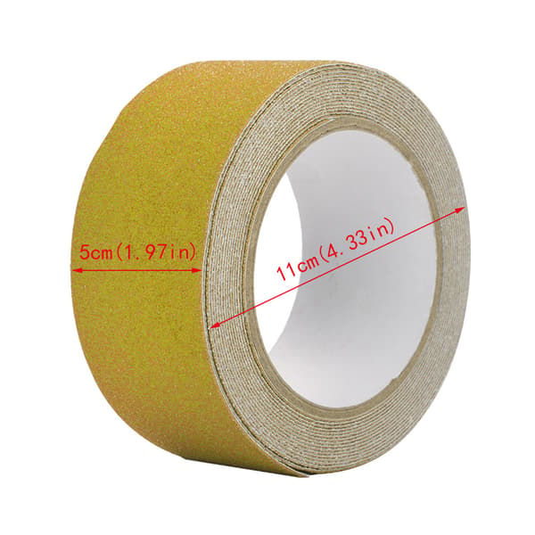 Färgglad 5M*5cm PVC Halkfri Tejp för Trappsteg Golvsäkerhetsdekor (Gul)