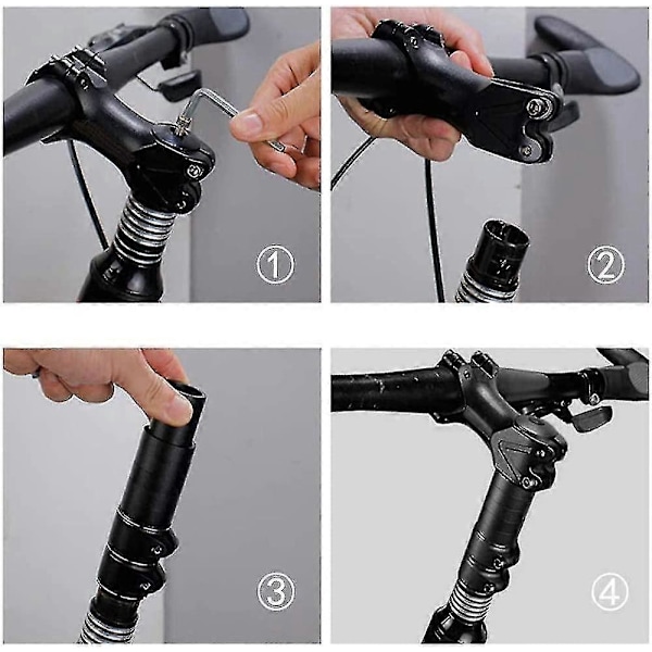 Cykel Frempind, Mountainbike Frempind Forhøjer Aluminium Legering Styr Frempind Forlænger Gaffel Styr Cykel Forhøjer Justerbar Til Udendørs Cykling (sort)