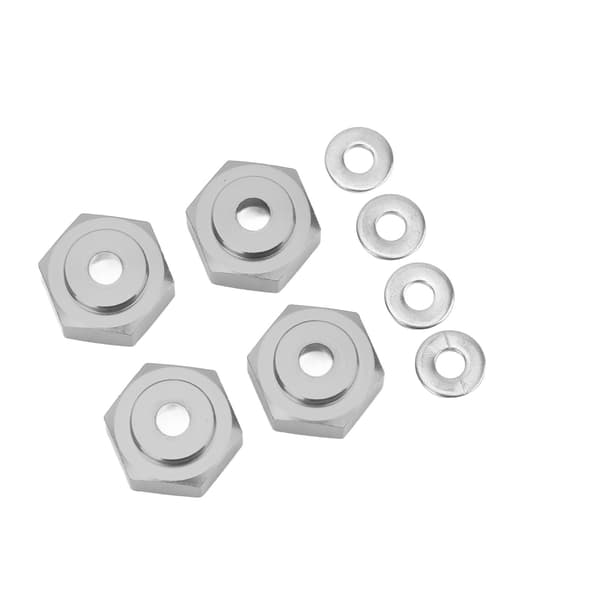 4 stk. RC Hex Kobling Professionel Aluminiumlegering RC Hjul Hex Adapter til 1/10 RC Biler Titanium Grå