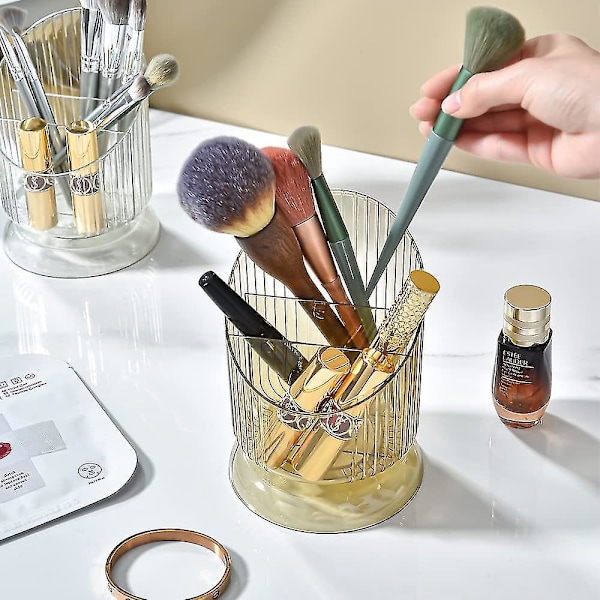 Uregelmæssig Cylinder Makeup Opbevaringsboks Plastik Gul