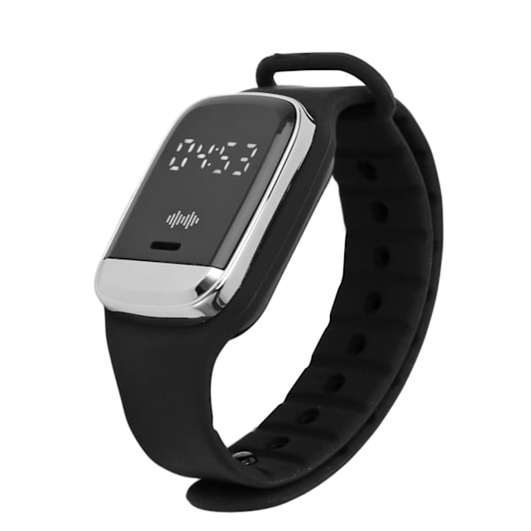 Ultralydsafvisende urremme Time Display Temperaturovervågning USB Genopladeligt Repellent Armbånd Sort