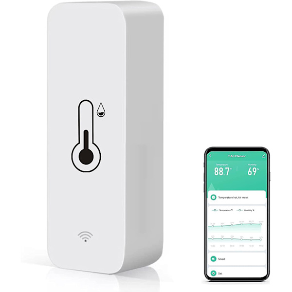 Smart Indendørs Termometer Hygrometer: WiFi Temperatur Fugtighedssensor med App-alarm