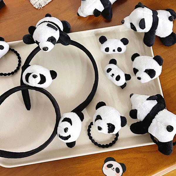 Sarjakuva Panda Rintaneula Pehmeä Panda Pää Kaulus Pin Korut Takkiin Puseroon Mustavalkoinen