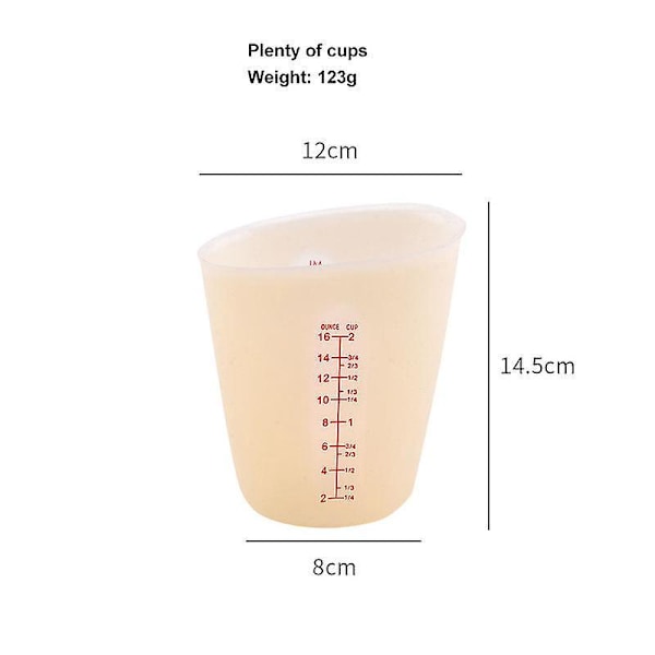 500ml Transparente Silikon Målekopper til Harpiksstøbeforme og Håndværk