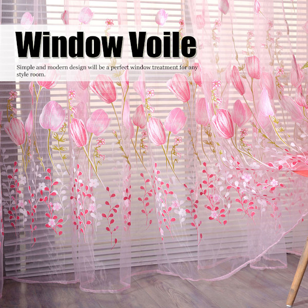 Blomstrede mønster vinduesgardin voile panel til soveværelse stue balkon