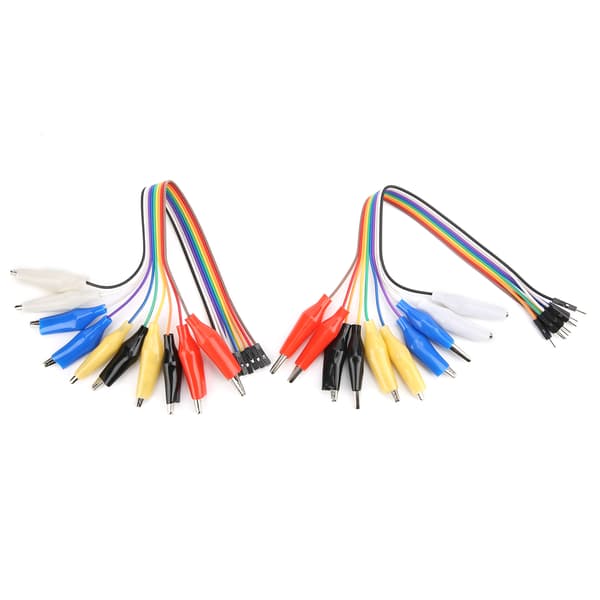 Krokodilleklemme til Jump Wire 20pin Han/Hun Jumper Breadboard Testkabel 20cm