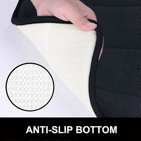 Baderomsmatter Absorberende Sklisikker Badematte Vaskbar Badematte - 40x120cm, Svart