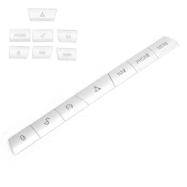7 stk. multimediepanelknappdeksel klistremerke sølv aluminiumslegering passer til Jaguar XF 2012-2015