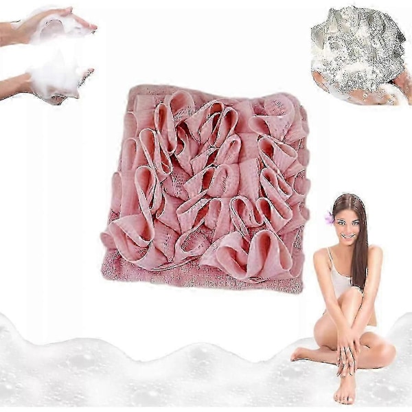 2 i 1 Bad Loofah Svamp Rosa
